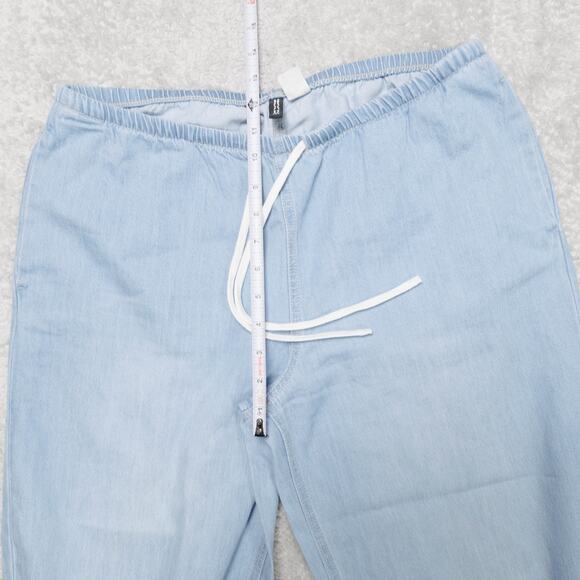 H&M Blue Wash Wide Leg Pull On Jeans Denim Pants Womens Size M - Picture 7 of 12